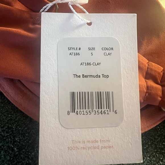 Andie Swim The Bermuda Bikini Top in Clay size Small - Picture 3 of 4